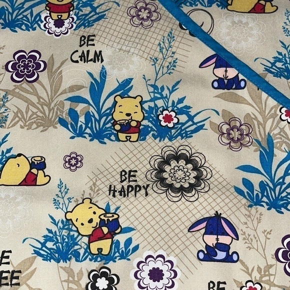 Disney Winnie The Pooh And Eeyore Chibi “Be Happy” Scrub Top - Picture 3 of 6